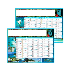 EXOTIC 2026 - STANDARD 550 x 405 mm - CC REMBORDE - MARQUAGE 1 COULEUR - DIFFERENT RECTO VERSO - 2 OEILLETS CORDON