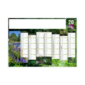 JARDINS 2026 - STANDARD 550 x 405 mm - CC REMBORDE - MARQUAGE 1 COULEUR - IDENTIQUE RECTO VERSO - 2 OEILLETS CORDON 2