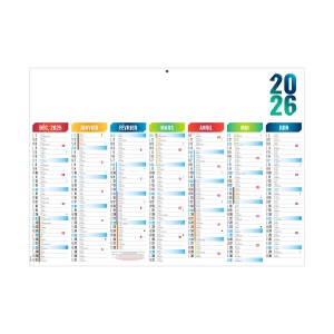 ARLEQUIN 2026 - STANDARD 550 x 405 mm - CC REMBORDE - MARQUAGE 1 COULEUR - DIFFERENT RECTO VERSO - 2 OEILLETS CORDON 2