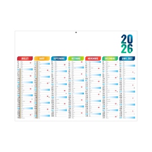 ARLEQUIN 2026 - STANDARD 550 x 405 mm - CC REMBORDE - MARQUAGE 1 COULEUR - DIFFERENT RECTO VERSO - 2 OEILLETS CORDON 3