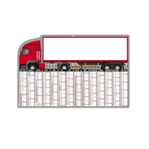 CAMION 2026 - MAXI 650 x 405 mm - CC REMBORDE - DOS ECOGESTES - MARQUAGE 1 COULEUR - IDENTIQUE RECTO VERSO - 2 OEILLETS CORDON