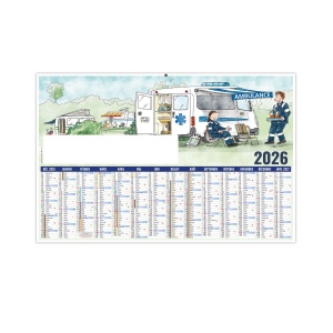 L AMBULANCIER 2026 - MAXI 650 x 405 mm - CC REMBORDE - DECOUPE - DOS VIERGE - MARQUAGE 1 COULEUR - 1 TROU EN TETE 2