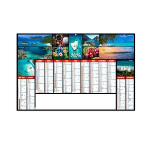 ATOLLS 2026 - MAXI 650 x 405 mm - CC REMBORDE RECTO SEUL - MARQUAGE 1 COULEUR - 2 OEILLETS CORDON