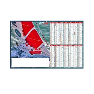 COURSE AU LARGE 2026 - MAXI 650 x 405 mm - CC REMBORDE - DOS EUROPE - MARQUAGE 1 COULEUR - DIFFERENT RECTO VERSO - 2 OEILLETS CORDON
