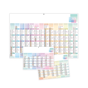 PASTEL 2026 - MAXI 650 x 405 mm - CC REMBORDE - DOS FLEUVES - MARQUAGE 1 COULEUR - DIFFERENT RECTO VERSO - 1 TROU EN TETE