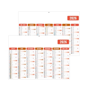 GAMECO ROUGE 2026 - MIDI 430 x 335 mm - CC REMBORDE - MARQUAGE QUADRI - DIFFERENT RECTO VERSO - 1 TROU EN TETE