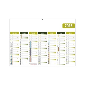 GAMECO VERT 2026 - MIDI 430 x 335 mm - CC REMBORDE - MARQUAGE QUADRI - DIFFERENT RECTO VERSO - 1 TROU EN TETE 2