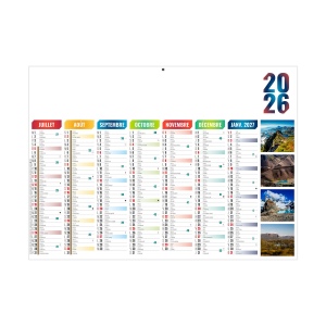 ALEXANDRE 2026 - STANDARD 550 x 405 mm - CC REMBORDE - MARQUAGE QUADRI - DIFFERENT RECTO VERSO - 2 OEILLETS CORDON 3