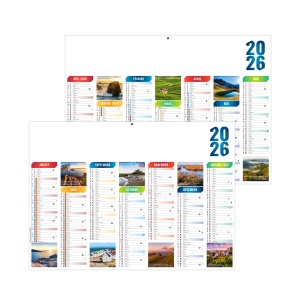 EMILIEN 2026 - STANDARD 550 x 405 mm - CC REMBORDE - MARQUAGE QUADRI - IDENTIQUE RECTO VERSO - 2 OEILLETS CORDON