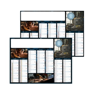 METAL 2026 - STANDARD 550 x 405 mm - CC REMBORDE - MARQUAGE QUADRI - IDENTIQUE RECTO VERSO - 1 TROU EN TETE
