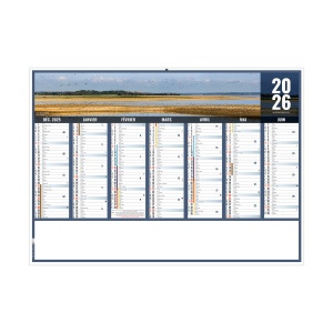 LIBERTE GRAND-EST 2026 - STANDARD 550 x 405 mm - CC REMBORDE - MARQUAGE QUADRI - IDENTIQUE RECTO VERSO - 2 OEILLETS CORDON 2