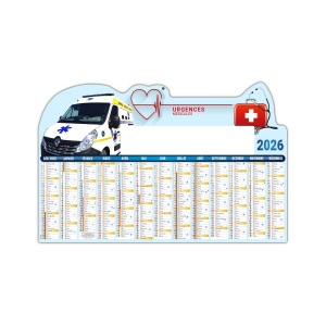 URGENCE 2026 - MAXI 650 x 405 mm - CC REMBORDE - DOS CUISINE - MARQUAGE QUADRI - DIFFERENT RECTO VERSO - 1 TROU EN TETE