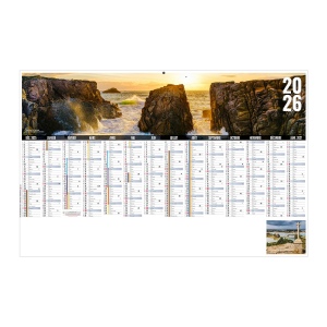 LIBRE CHOIX BRETON 2026 - MAXI 650 x 405 mm - CC REMBORDE - DOS CUISINE - MARQUAGE QUADRI - DIFFERENT RECTO VERSO - 1 TROU EN TETE