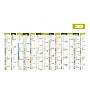 ECOMAX VERT 2026 RECTO SEUL - MAXI CC RIGIDE ECOMATIERE - 650x405MM - MARQUAGE QUADRI - 1 TROU EN TETE