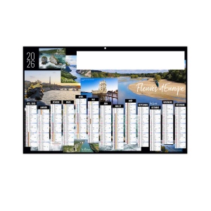 FLUVIAL 2026 - MAXI 650 x 405 mm - CC REMBORDE - DOS ECOGESTES - MARQUAGE QUADRI - IDENTIQUE RECTO VERSO - 2 OEILLETS CORDON