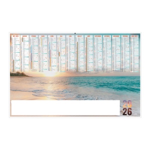 GRAND LARGE 2026 - MAXI 650 x 405 mm - CC REMBORDE - DOS EUROPE - MARQUAGE QUADRI - DIFFERENT RECTO VERSO - 2 OEILLETS CORDON