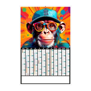 MONKEY 2026 - CC REMBORDE - 405x650MM - DECOUPE - DOS VIERGE - MARQUAGE QUADRI - 1 TROU EN TETE 2