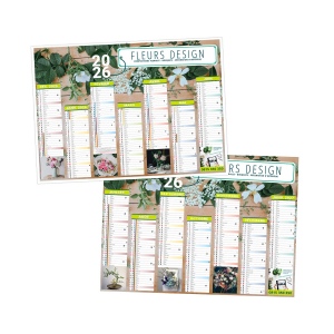 CALENDRIERS BANCAIRES CREATION 2026 - MINI 270 x 208 mm - CC REMBORDE - IMPRESSION RECTO SEUL - 1 TROU EN TETE 3