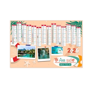 CALENDRIERS BANCAIRES CREATION 2026 - MINI 270 x 208 mm - CC REMBORDE - IMPRESSION RECTO SEUL - 1 TROU EN TETE 4