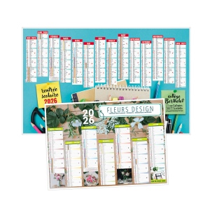 CALENDRIERS BANCAIRES CREATION 2026 - MINI 270 x 208 mm - CC REMBORDE - IMPRESSION RECTO SEUL - 1 TROU EN TETE
