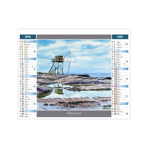 2EN1 - AQUARELLE 2026 - XXL 474 x 700 mm - MARQUAGE 1 COULEUR 3