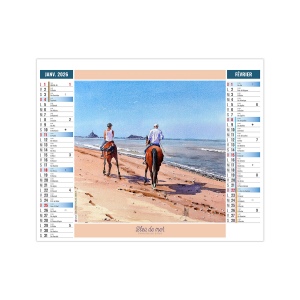2EN1 - AQUARELLE 2026 - XXL 474 x 700 mm - MARQUAGE QUADRI 2