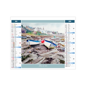 2EN1 - AQUARELLE 2026 - XXL 474 x 700 mm - MARQUAGE QUADRI 4