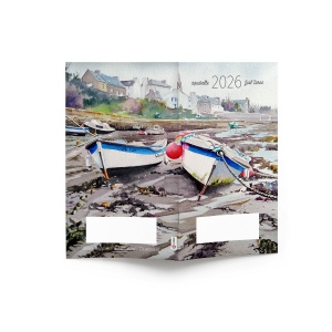 AGENDA ECO POCHE 2026 - THEME BLEU DE MER-1 - 95 x 165 mm - QUINZAINIER 64 PAGES - COUVERTURE 380g QUADRI PAGES 1 ET 4 - PELLICULAGE BRILLANT RECTO - PIQURE 2 POINTS METAL 5
