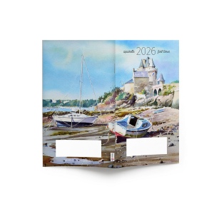 AGENDA ECO POCHE 2026 - THEME BLEU DE MER-4 - 95 x 165 mm - QUINZAINIER 64 PAGES - COUVERTURE 380g QUADRI PAGES 1 ET 4 - PELLICULAGE BRILLANT RECTO - PIQURE 2 POINTS METAL 3