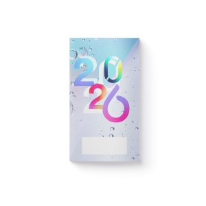 AGENDA ECO POCHE 2026 - THEME BUSINESS-4 - 95 x 165 mm - QUINZAINIER 64 PAGES - COUVERTURE 380g QUADRI PAGES 1 ET 4 - PELLICULAGE BRILLANT RECTO - PIQURE 2 POINTS METAL