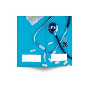 AGENDA ECO POCHE 2026 - THEME PHARMA-2 - 95 x 165 mm - QUINZAINIER 64 PAGES - COUVERTURE 380g QUADRI PAGES 1 ET 4 - PELLICULAGE BRILLANT RECTO - PIQURE 2 POINTS METAL 4