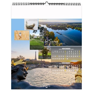 FLEUVES D'EUROPE 2026 - XXL 474 x 580 mm - MARQUAGE 1 COULEUR - RELIURE BAGUETTE 10