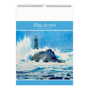 BLEU DE MER 2026 - 7 FEUILLETS - RELIURE BAGUETTE - MARQUAGE QUADRI - PAGE DE GARDE REPIQUÉE 2