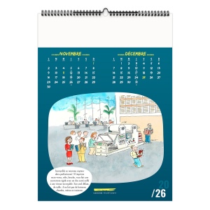 TRAIT D'HUMOUR 2026 - 7 FEUILLETS - RELIURE BAGUETTE - MARQUAGE QUADRI 9