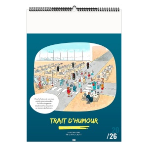 TRAIT D'HUMOUR 2026 - 7 FEUILLETS - RELIURE BAGUETTE - MARQUAGE QUADRI - PAGE DE GARDE REPIQUÉE 2