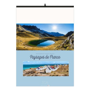 PAYSAGES DE FRANCE 2026 - 7 FEUILLETS - RELIURE SPIRALE - MARQUAGE QUADRI - PAGE DE GARDE REPIQUÉE 2