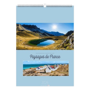 PAYSAGES DE FRANCE 2026 - 7 FEUILLETS - RELIURE SPIRALE - MARQUAGE QUADRI - PAGE DE GARDE REPIQUÉE