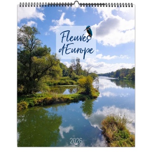 FLEUVES D'EUROPE 2026 - SMALL 330 x 400 mm - MARQUAGE QUADRI - PAGE DE GARDE REPIQUÉE - RELIURE SPIRALE