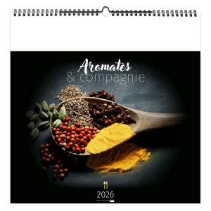 AROMATES ET COMPAGNIE 2026 - XXL 474 x 474 mm - MARQUAGE QUADRI - RELIURE SPIRALE 3