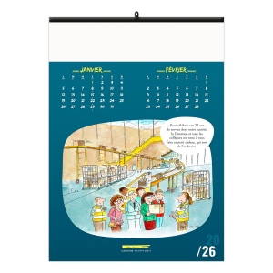 TRAIT D'HUMOUR 2026 - 7 FEUILLETS - RELIURE SPIRALE - MARQUAGE QUADRI 4