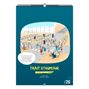 TRAIT D'HUMOUR 2026 - 7 FEUILLETS - RELIURE SPIRALE - MARQUAGE QUADRI