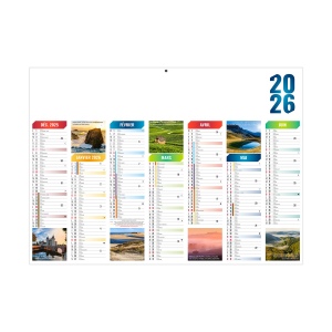 EMILIEN 2026 - MIDI 430 x 335 mm - LEGER 400G - MARQUAGE QUADRI - IDENTIQUE RECTO VERSO - 1 TROU EN TETE 2