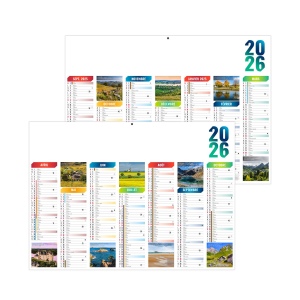 SCO-EMILIEN 2026 - MIDI 430 x 335 mm - LEGER 400G - MARQUAGE QUADRI - IDENTIQUE RECTO VERSO - 1 TROU EN TETE