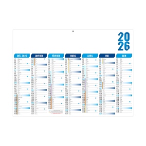 FLORENTIN BLEU 2026 - MIDI 430 x 335 mm - LEGER 400G - MARQUAGE QUADRI - IDENTIQUE RECTO VERSO - 1 TROU EN TETE 2
