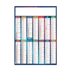 MARIANNE COULEURS 2026 - MIDI 335 x 430 mm - LEGER 400G - VERSO URGENCE - MARQUAGE QUADRI - DIFFERENT RECTO VERSO