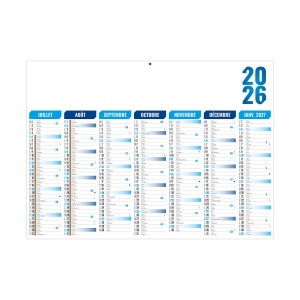 FLORENTIN BLEU 2026 - STANDARD 550 x 405 mm - LEGER 400G - MARQUAGE QUADRI - IDENTIQUE RECTO VERSO - 1 TROU EN TETE 3