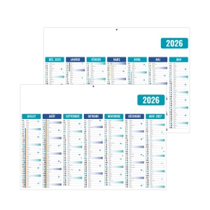 GAMECO BLEU 2026 - MICRO 210 x 155 mm - LEGER 400G - MARQUAGE QUADRI - DIFFERENT RECTO VERSO - PAS DE TROU