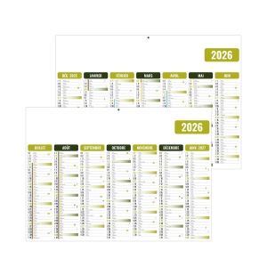 GAMECO VERT 2026 - MICRO 210 x 155 mm - LEGER 400G - MARQUAGE QUADRI - IDENTIQUE RECTO VERSO - PAS DE TROU