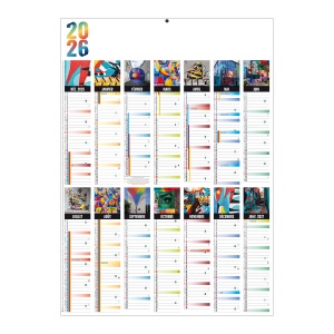 PLANNING MURAL COLOR 2026 - XXL 500X700 MM LEGER 400G - RECTO SEUL - MARQUAGE QUADRI