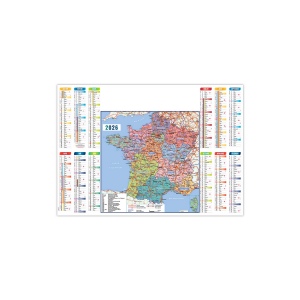 SOUS-MAIN SMP 42 REGIONS 2026 420X300MM PLASTIFIE ENCAPSULE